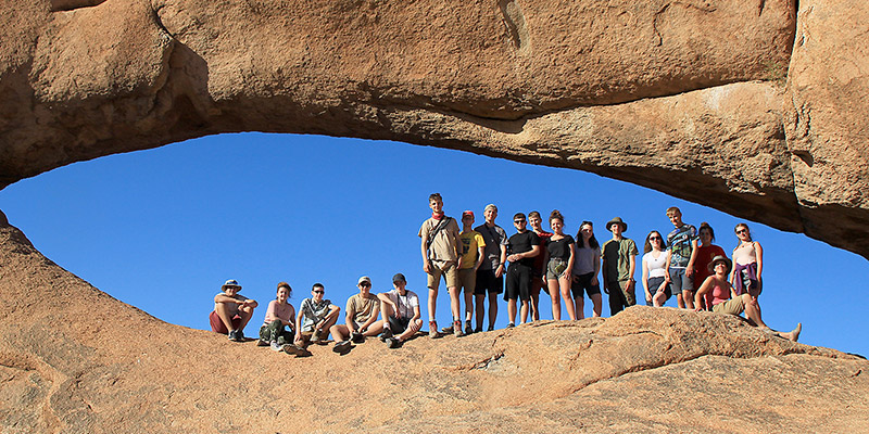 UK school group at Spitzkoppe in Namibia