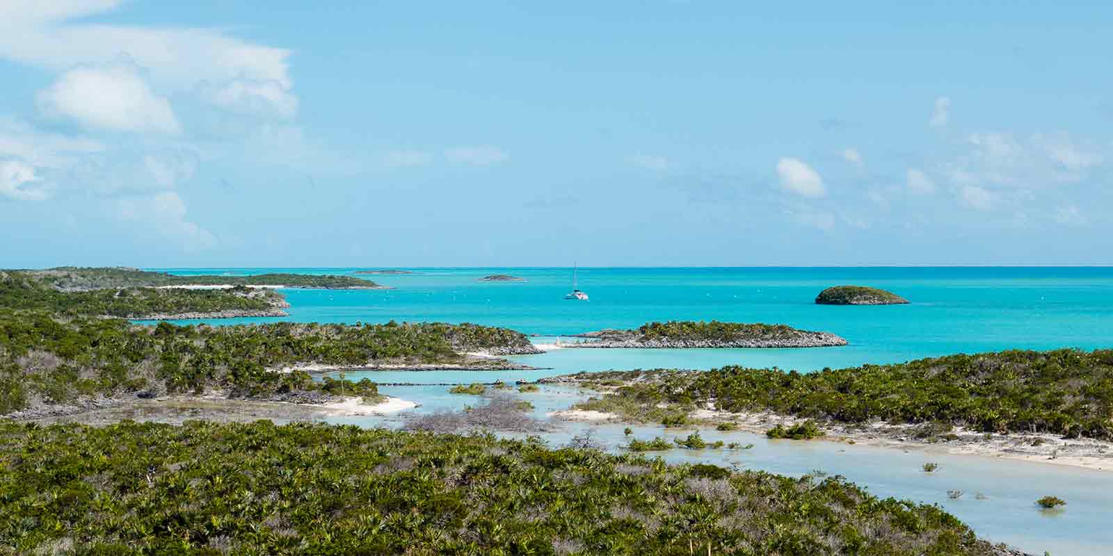 Coastline and beach of Exumas Land and Sea Park