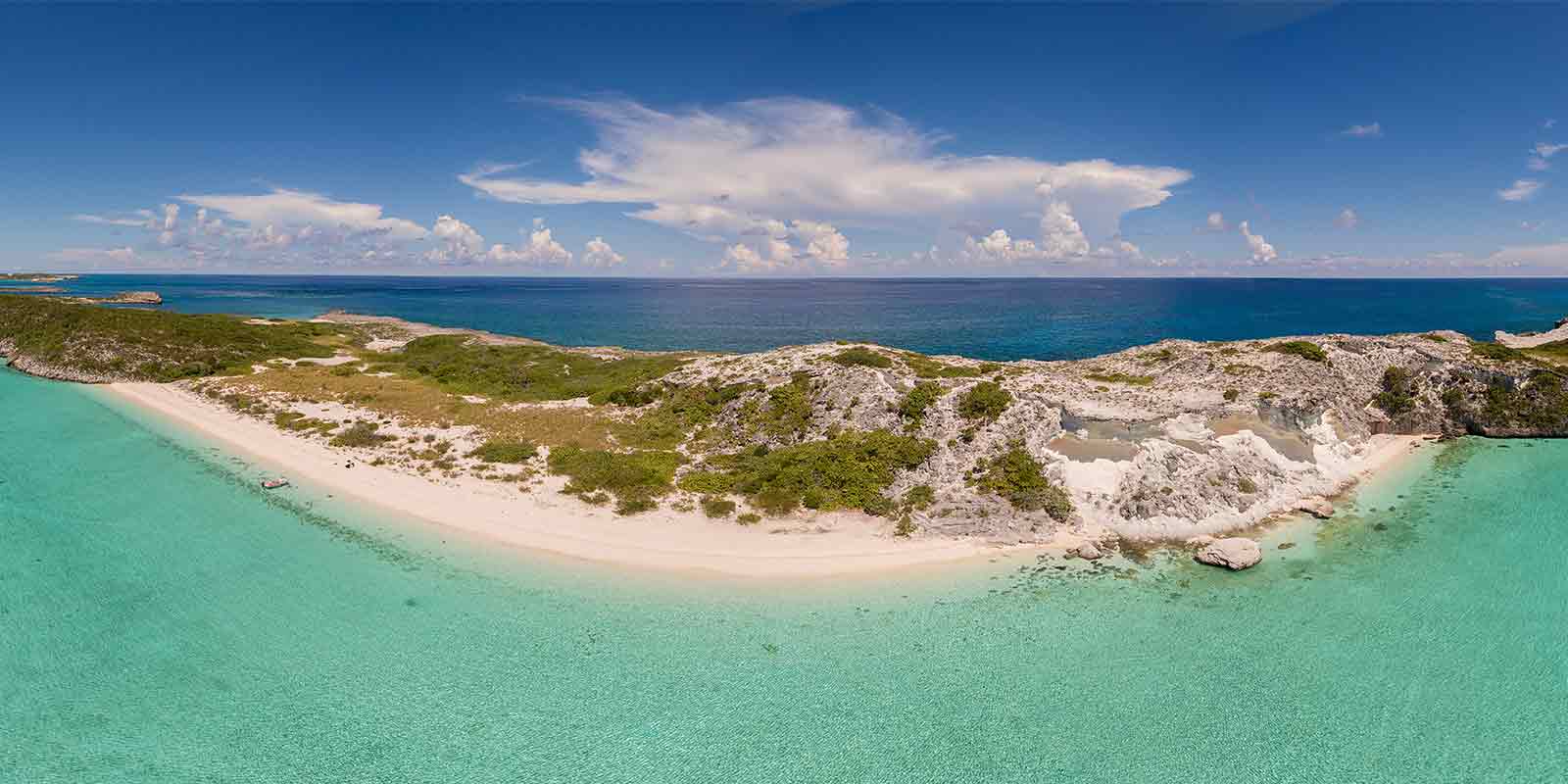 Panorama of beach in Bahamas