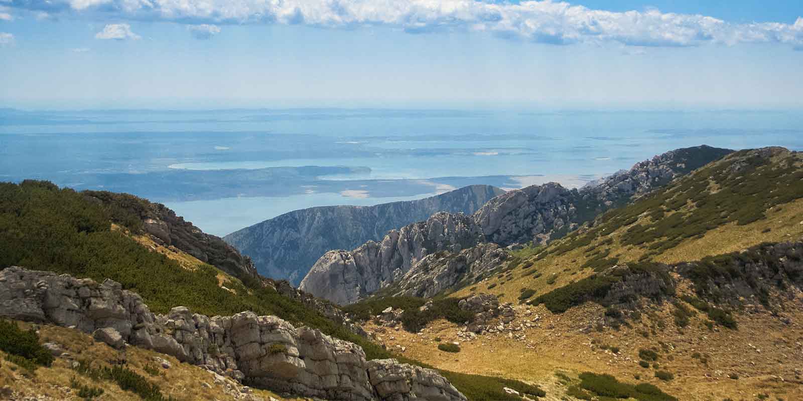 View from Velebit Mountains looking out to sea