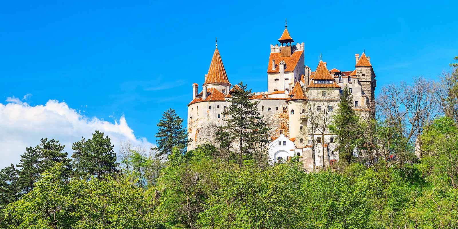 Dracula's Bran Castle in spring
