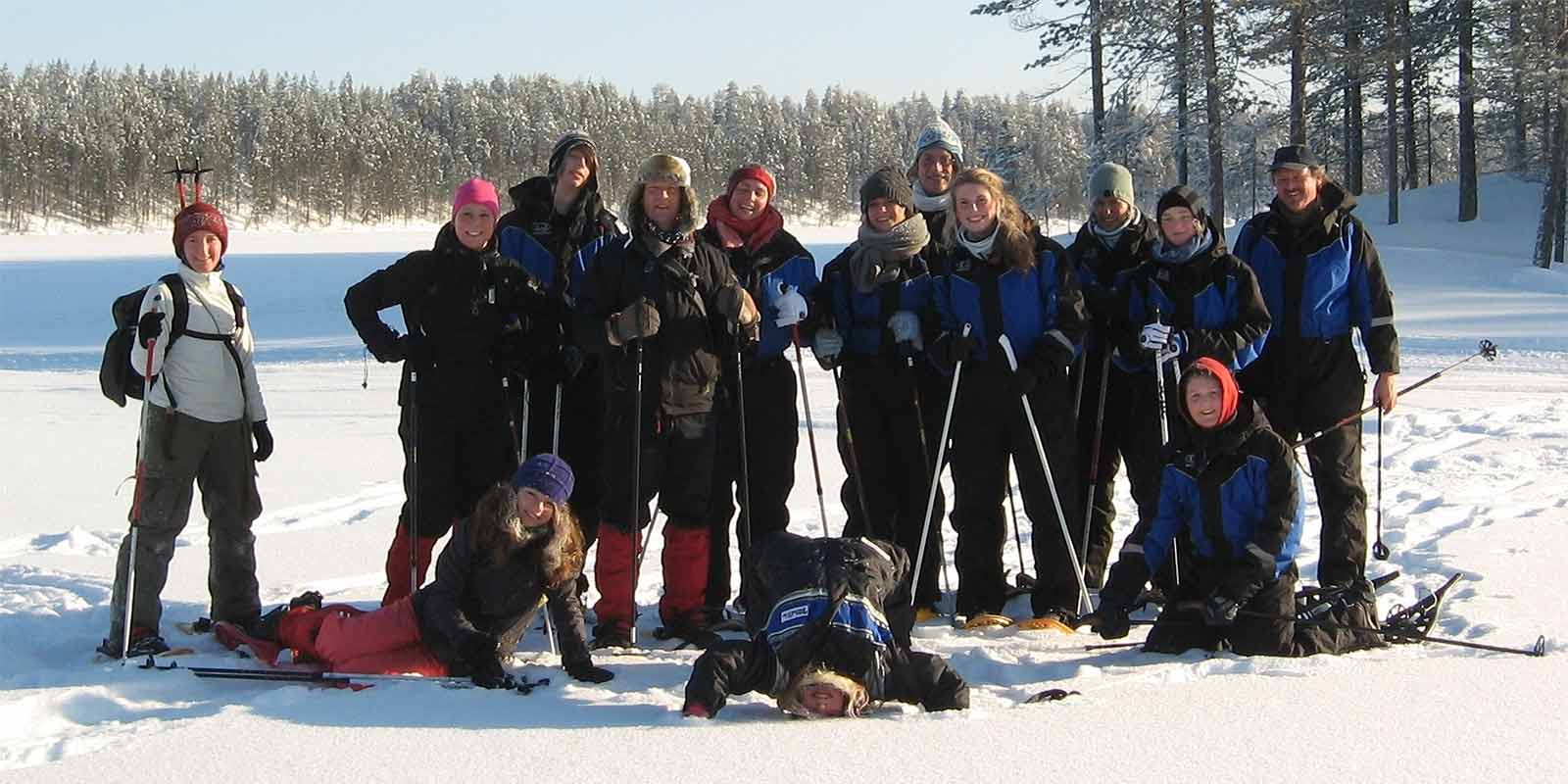Cross country skiing group in Finland