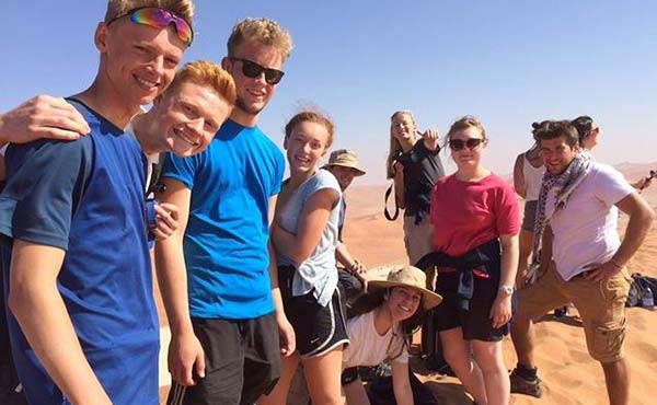 School group in the Namib desert