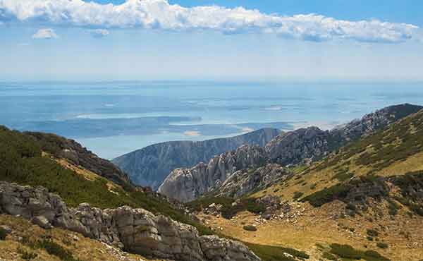 View from Velebit Mountains looking out to sea