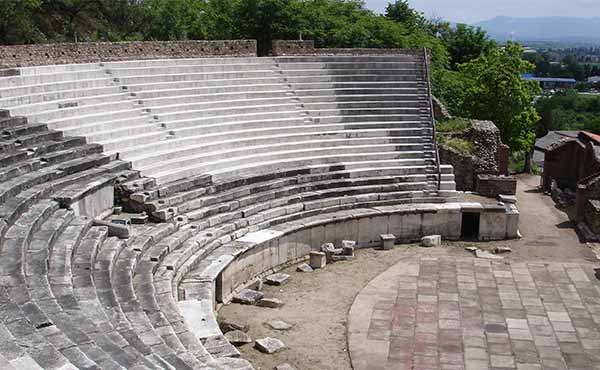 Heraclea ampitheatre archaeological ruins in Bitola