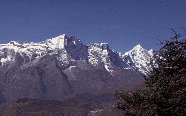 Snow-capped Annapurna mountain peaks